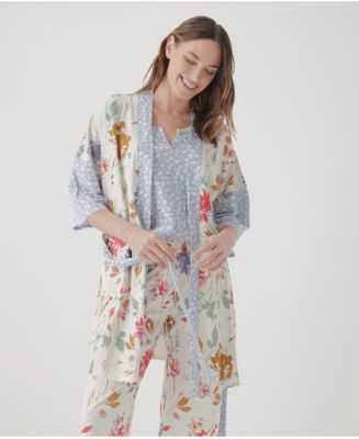Pact Women's Organic Cotton Staycation Short Robe - Macy's