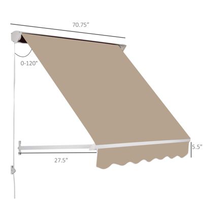 Drop Retractable Window Awning Canopy Sun Shade Shelter Arm Manual
