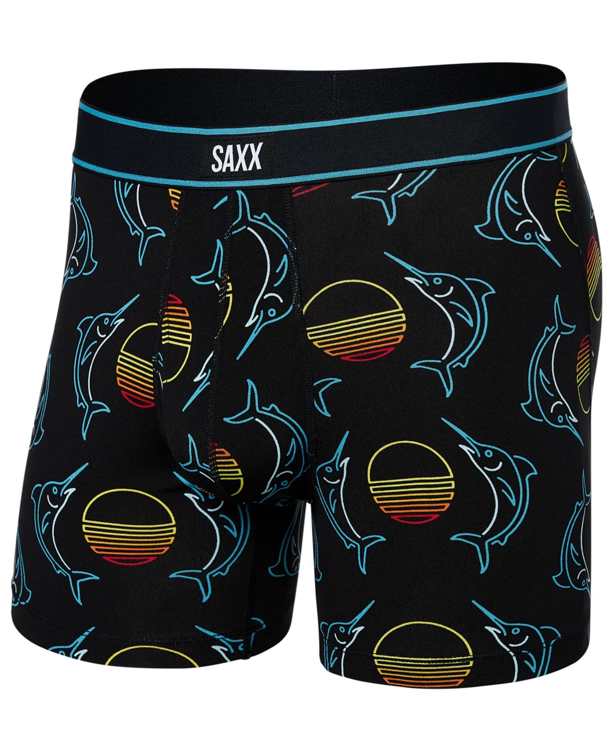 Saxx Men's Daytripper Sunset Crest Relaxed Fit Boxer Briefs In Patterned Black