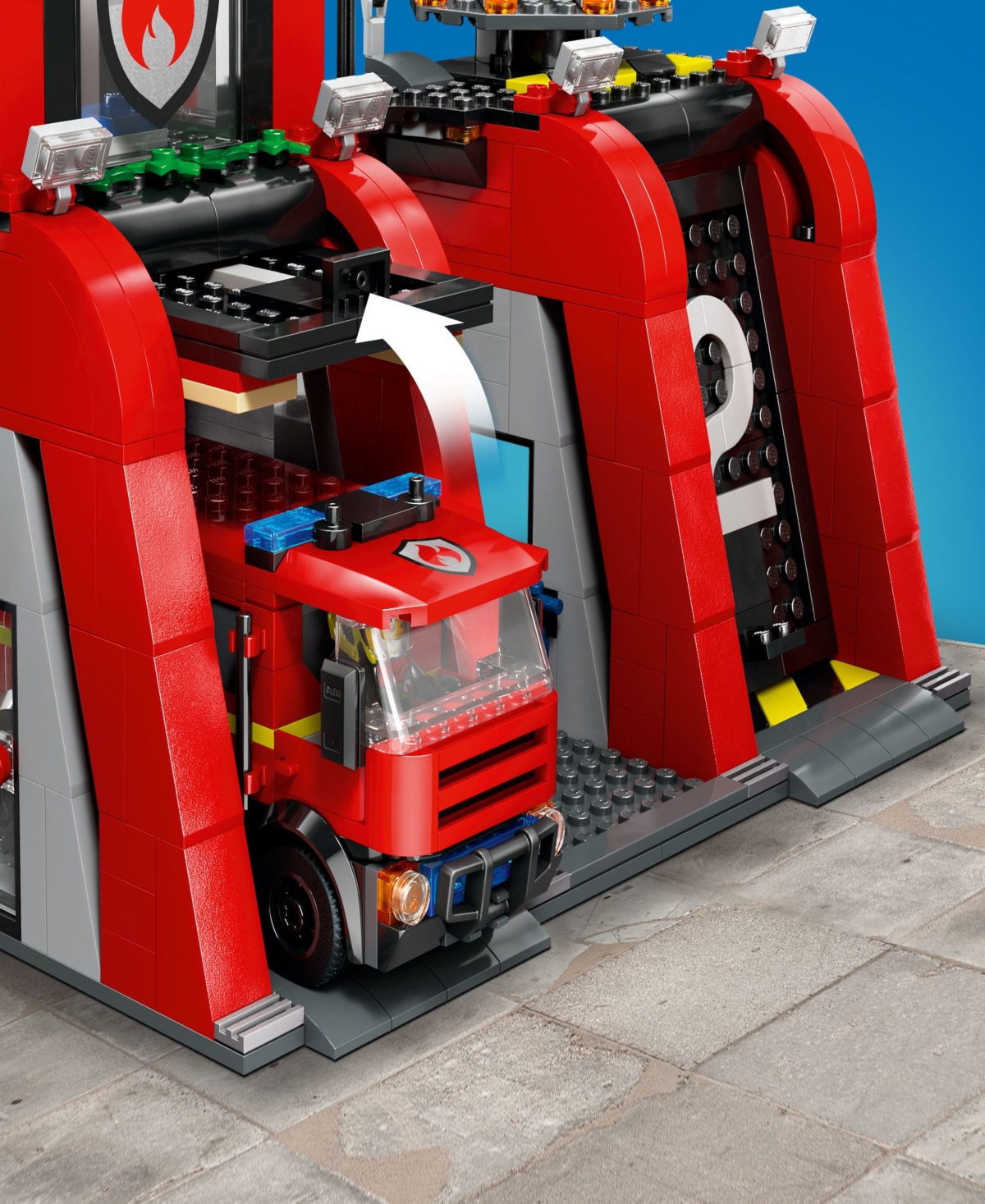 Shop Lego City Fire Station With Fire Truck Pretend Play Toy 60414, 843 Pieces In Multicolor