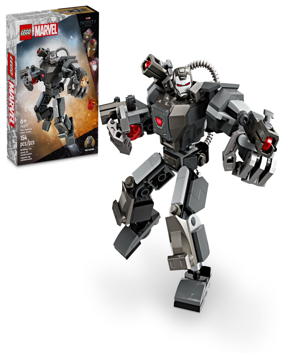 Shop Lego Marvel War Machine Mech Armor Building Toy, 76277, 154 Pieces In Multicolor