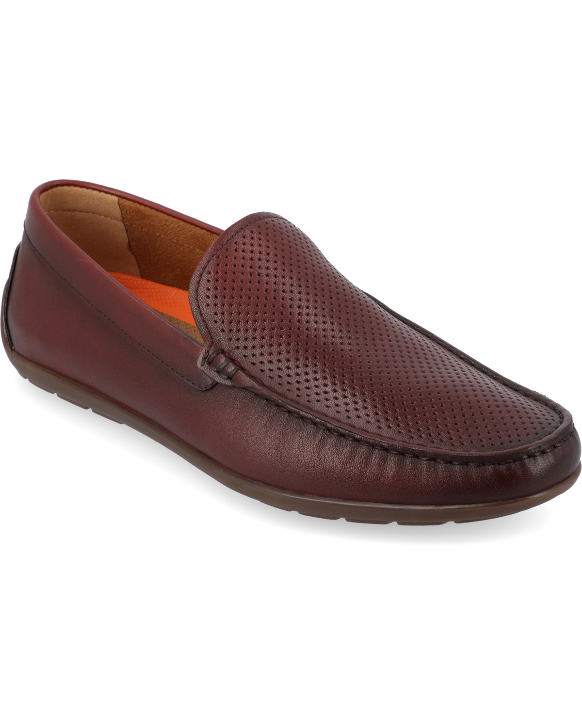 Shop Thomas & Vine Men's Jaden Tru Comfort Foam Moc Toe Slip-on Driving Loafers In Mahogany