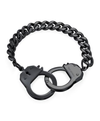 Biker Jewelry Couples Handcuff Statement Bracelet for Men Cuban Curb ...