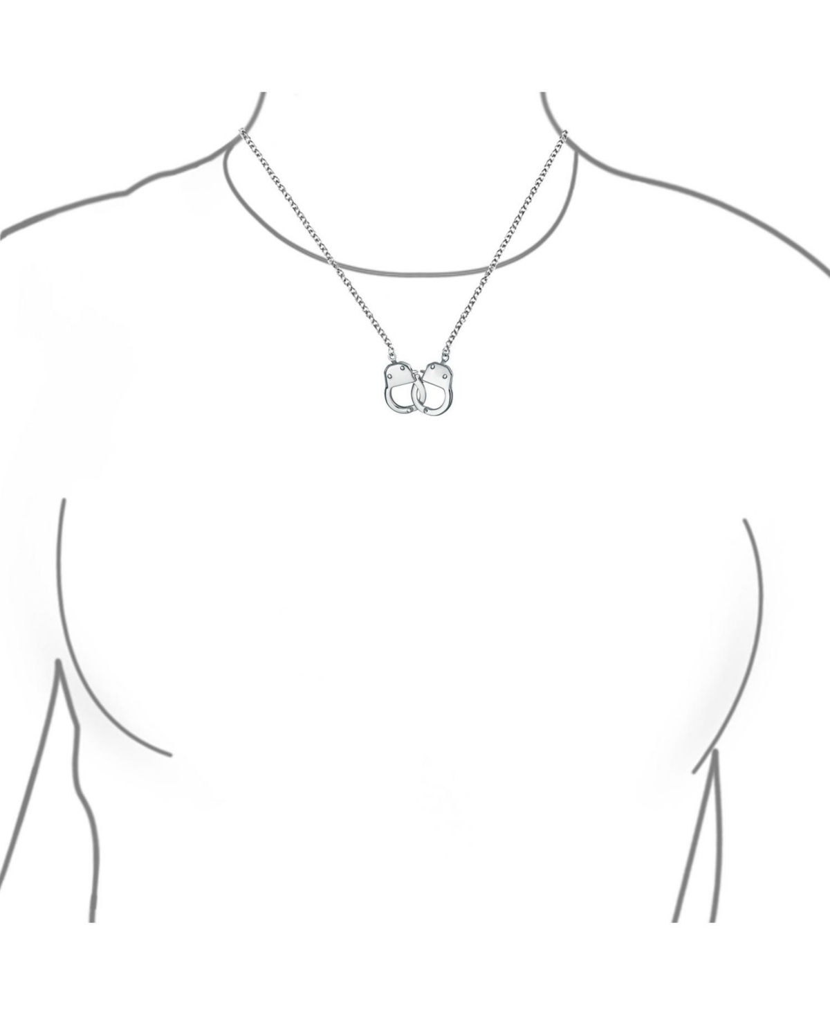 Bling Jewelry Biker Jewelry Large Handcuff Statement Necklace Stainless Steel Pendant For Women Inch