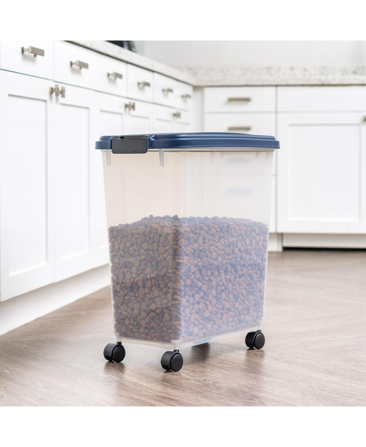 Iris Usa 40 Lbs / 45 Qt WeatherPro Airtight Pet Food Storage Container with Attachable Casters, For Dog Cat Bird and Other Pet Food Storage Bin, Keep