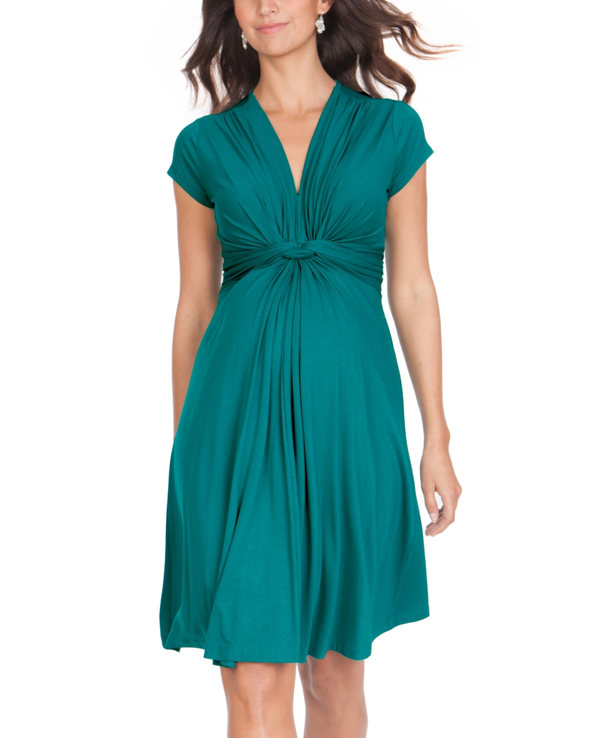 Seraphine Women's Knot Front Maternity Dress In Peacock