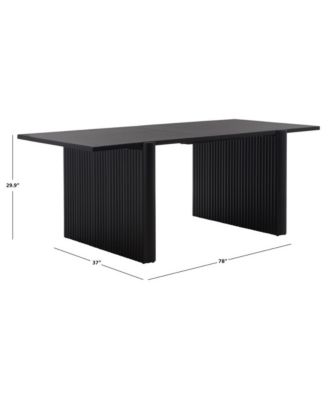 1-Piece Dining Table, MDF and Wood, Fluted Sawhorse Frame with Rectangular Top, 78-Inch Modern Dining Furniture