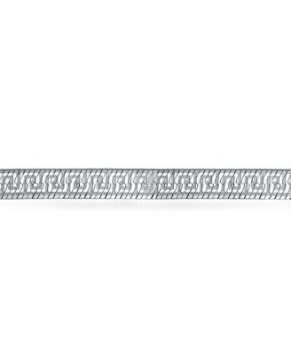 Herringbone Reversible Flat Greek Key Flexible Strong Chain Bracelet Sterling Silver