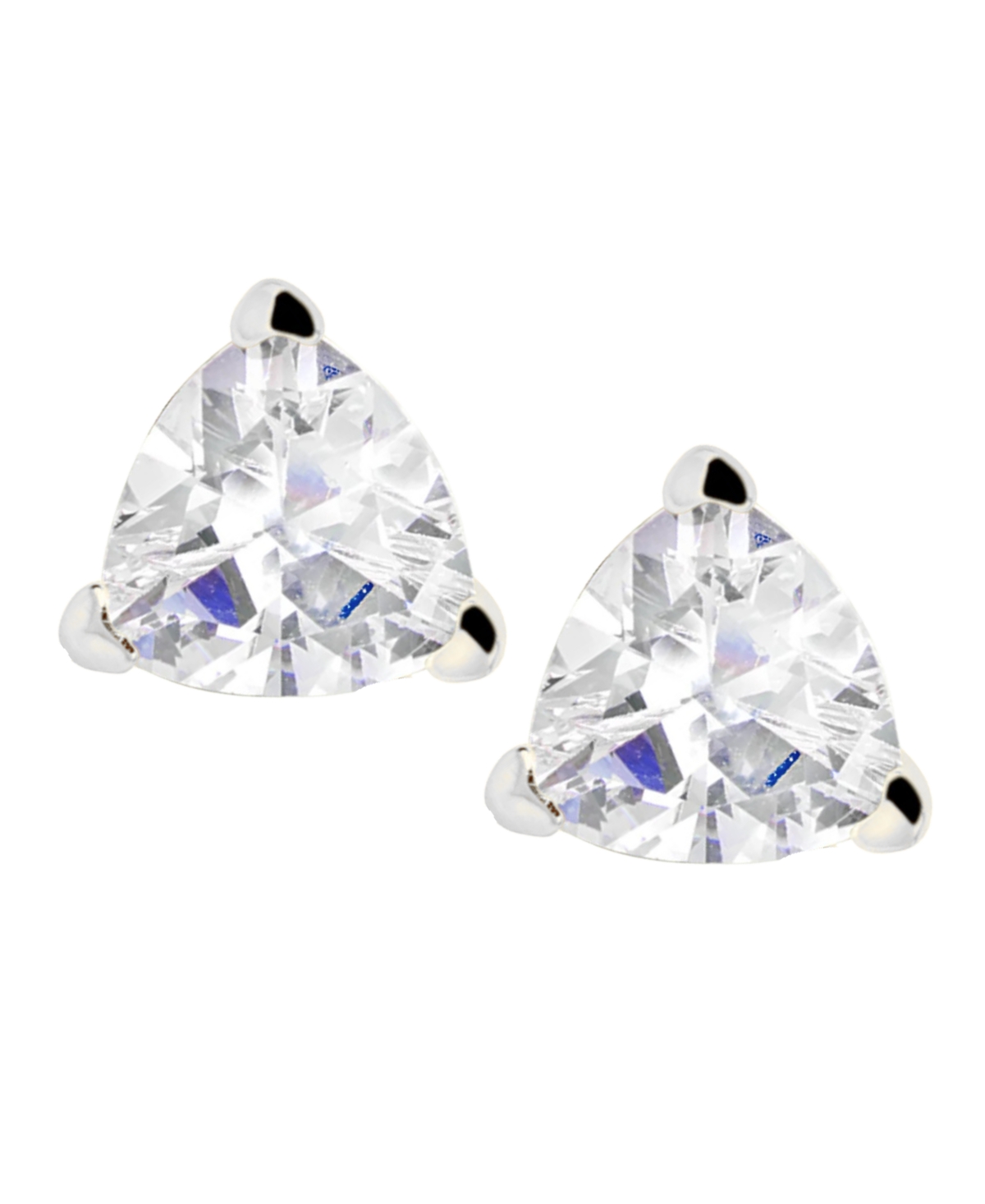 Suzy Levian New York Suzy Levian SterlingCubic Zirconia Trillion-Cut Classic Stud Earrings - Silver