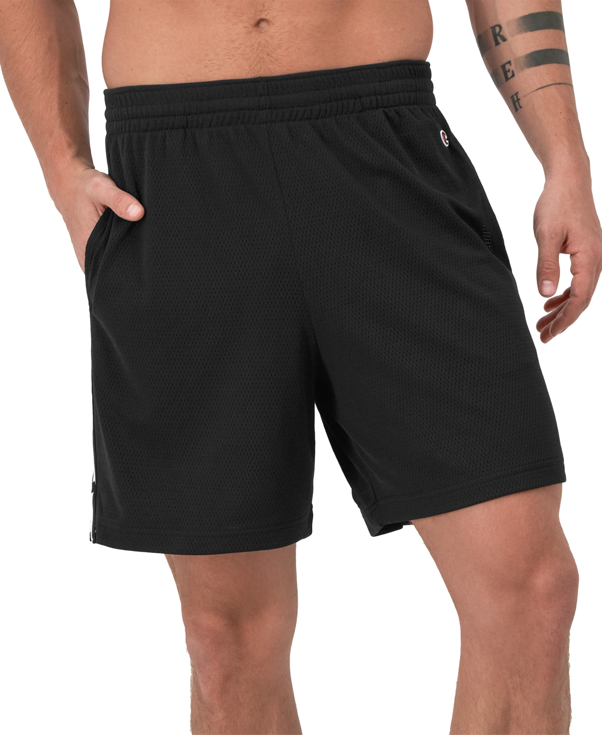 Champion Men s Attack Loose Fit Taped 7 Mesh Shorts Soft Suede Smart Closet