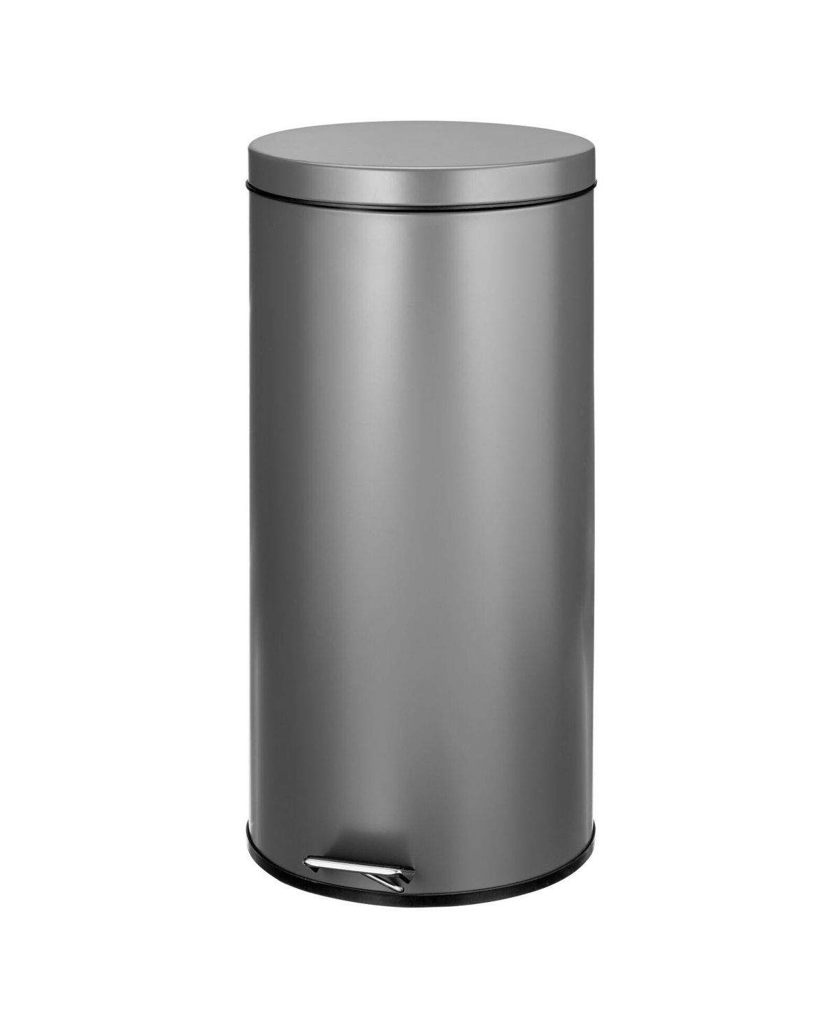 Round Metal Step Trash Can, Liner/Handle - Graphite