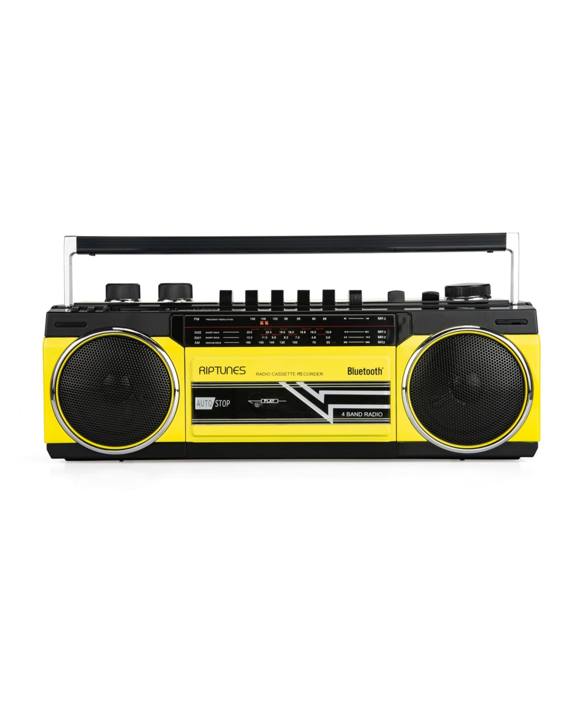 Riptunes Retro Am/Fm/Sw Radio + Cassette Boombox with Bluetooth and Usb/Sdhc Playback