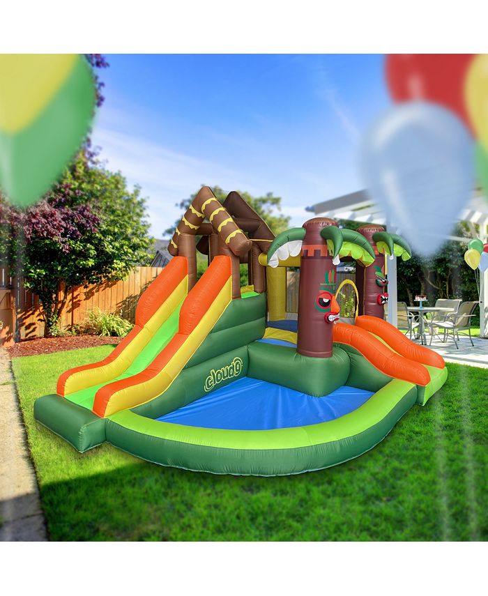 Kids Inflatable Jungle Bounce House with Blower main image 1