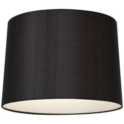 Set of 2 Black Medium Hardback Tapered Drum Lamp Shades 13" Top x 14" Bottom x 10.25" High (Spider) Replacement with Harp and Finial