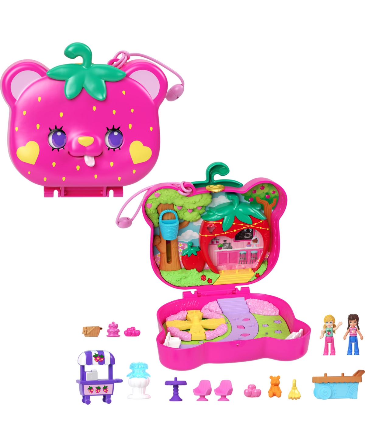 Polly Pocket Kids' Dolls And Playset, Travel Toys, Straw-beary Patch Compact In No Color