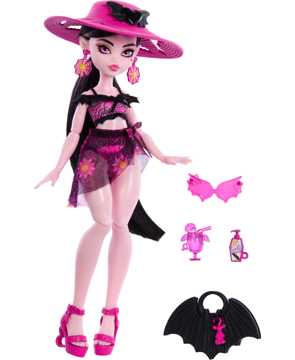 Monster High Kids' Scare-adise Island Draculaura Fashion Doll With Swimsuit Accessories In No Color