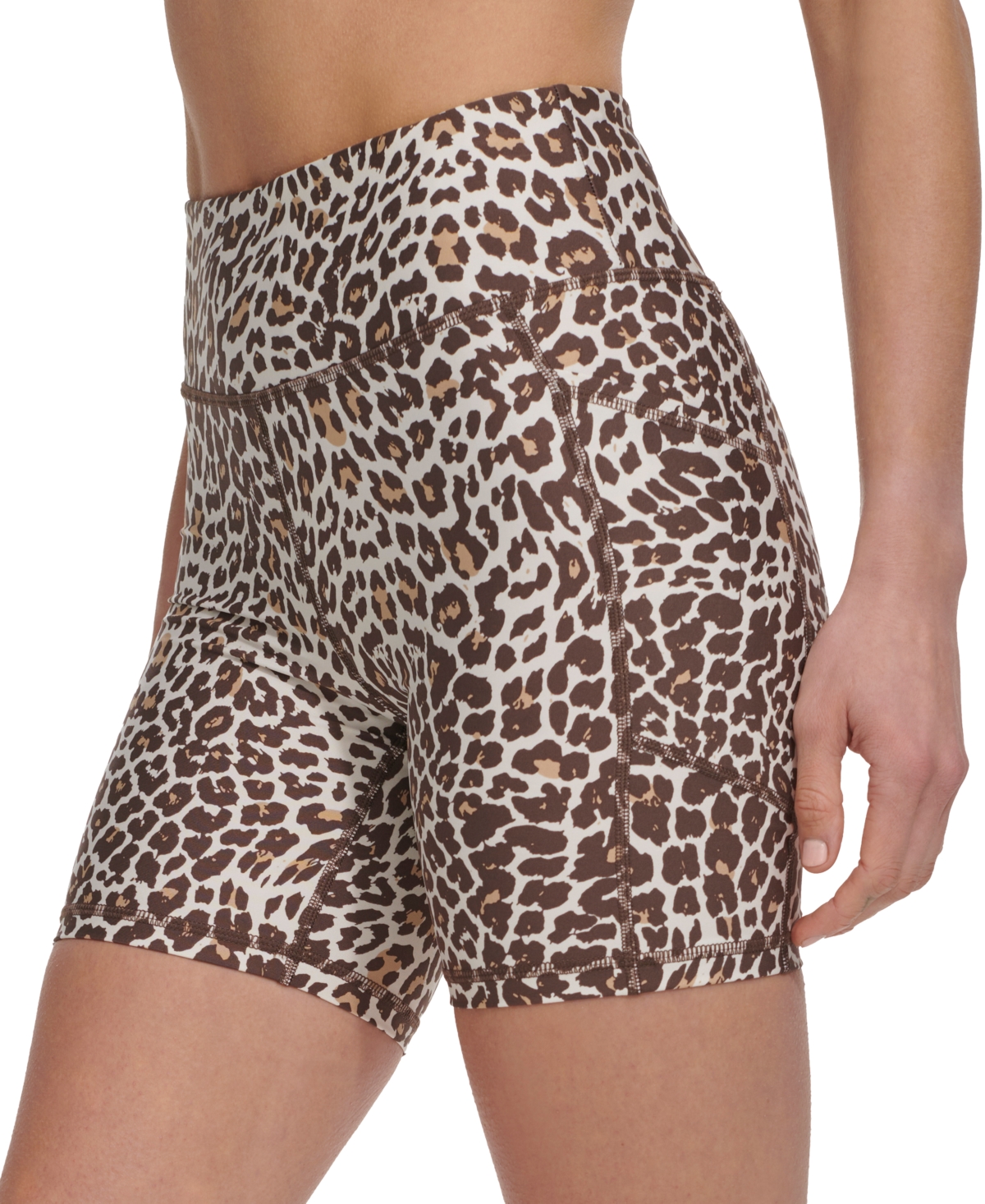 Dkny Sport Women's Animal Print Mid Rise Bike Shorts
