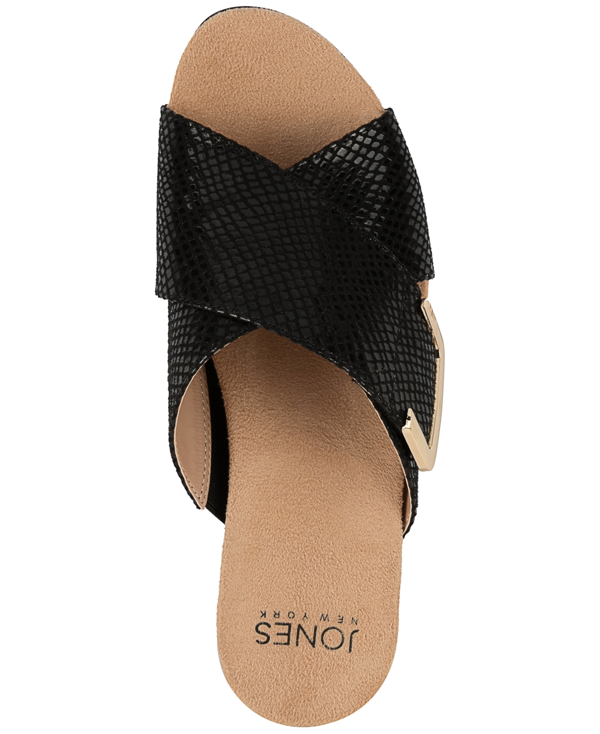 Shop Jones New York Elzaa Slip-on Crisscross Dress Sandals In Black