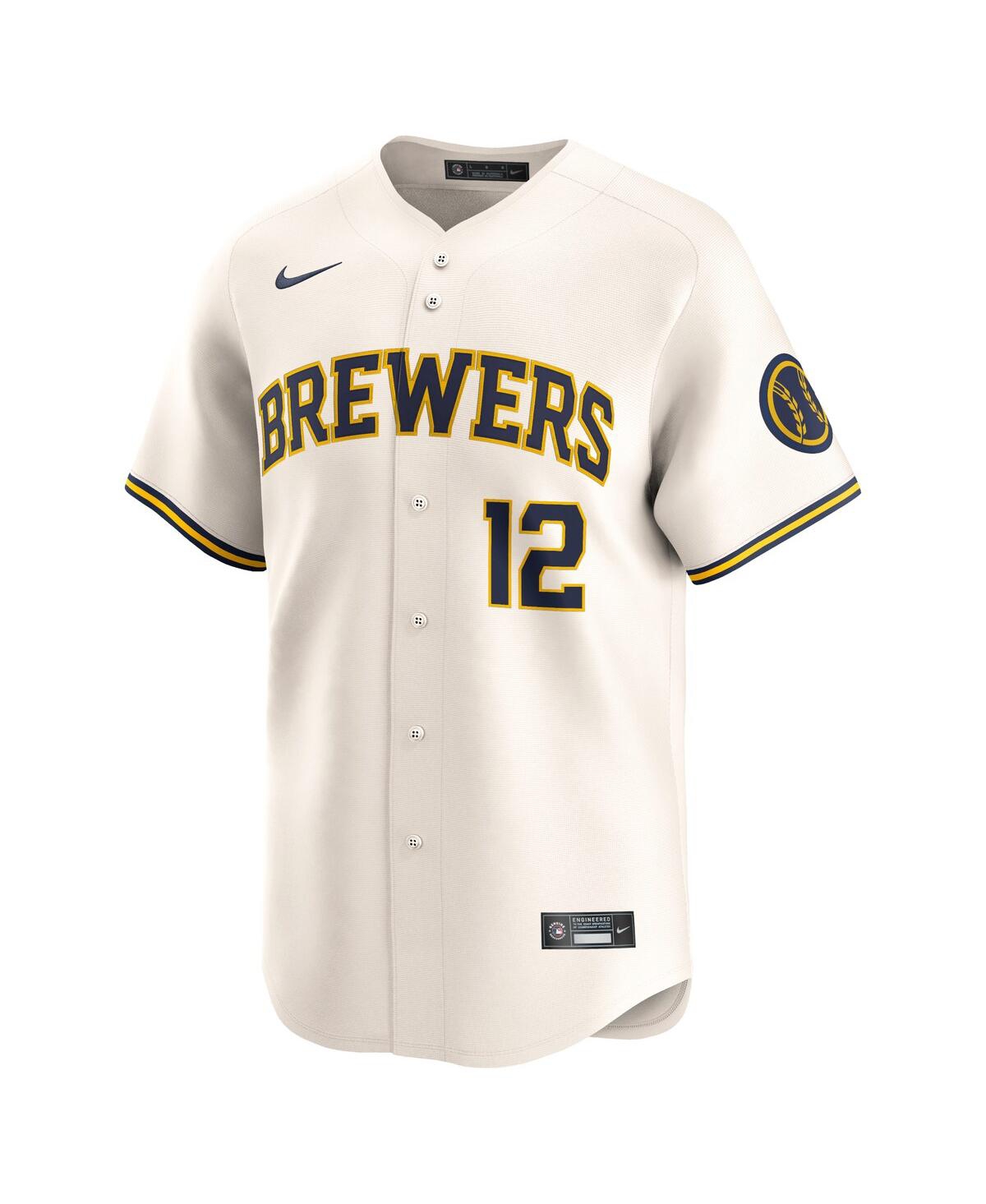 Men's Nike Rhys HoskinsMilwaukee Brewers Home Limited Player Jersey - Cream