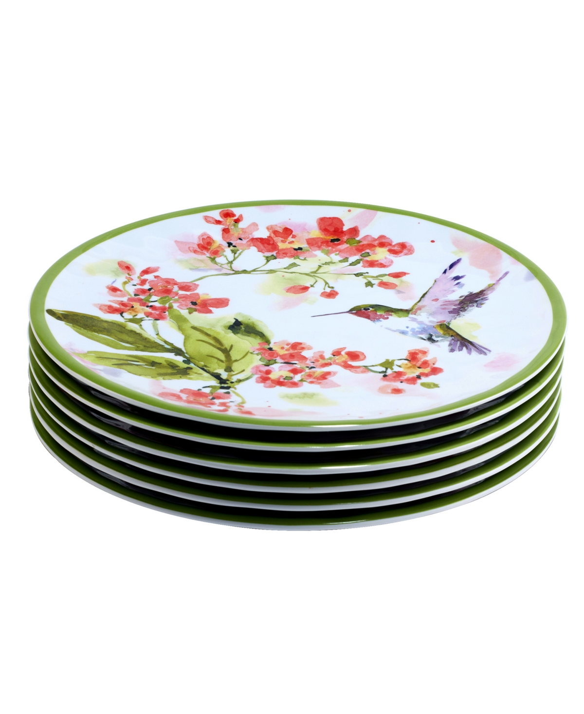 Certified International Hummingbirds Set Of 6 Salad Plate 9", Service For 6 In Miscellaneous