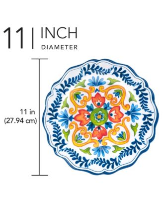 Flores Set of 4 Dinner Plate 11", Service For 4