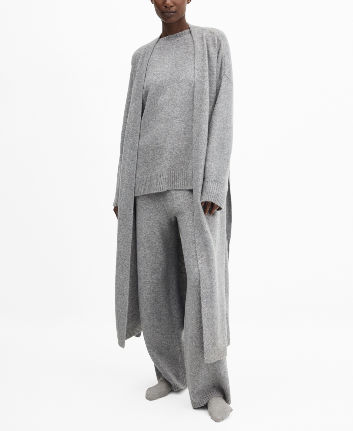 Shop Mango Women's Oversize Knit Cardigan In Gray