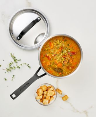 5-Ply Clad Stainless Steel 1.5 Quart Induction Sauce Pan with Lid