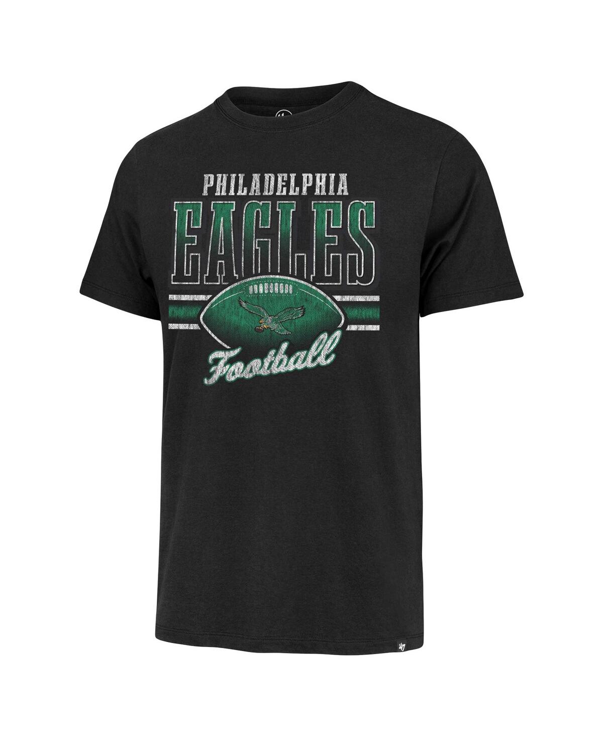 Shop 47 Brand Men's ' Black Distressed Philadelphia Eagles Gridiron Classics Last Call Franklin T-shirt