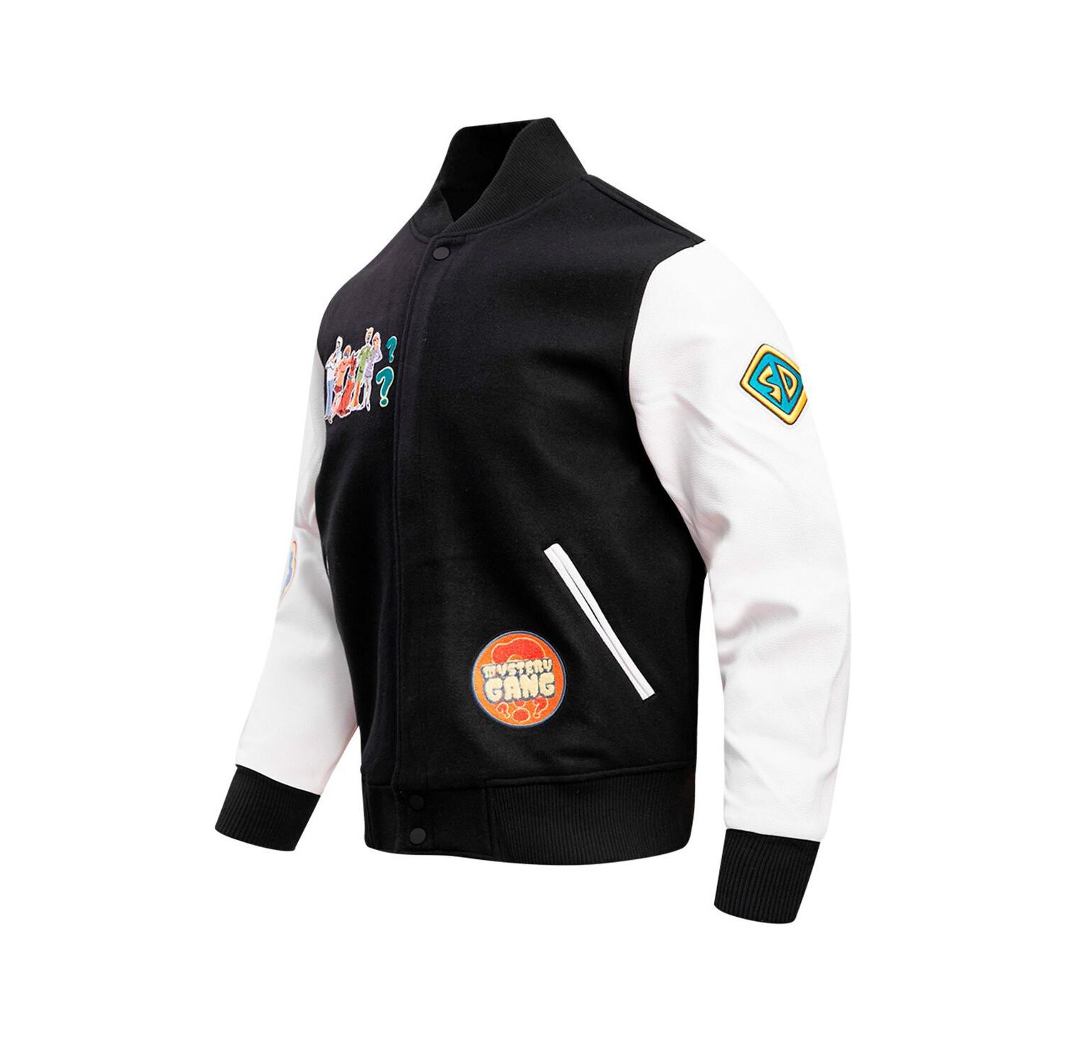 Men's Black Scooby-Doo Mystery Solvers Club Full-Zip Varsity Jacket
