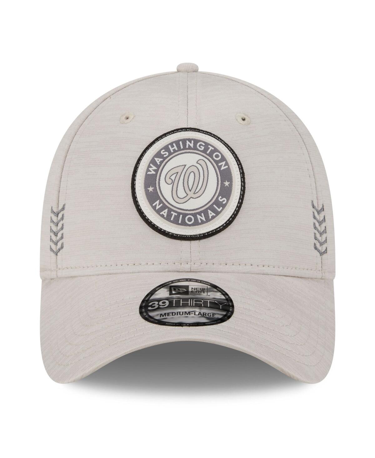 Shop New Era Men's  Cream Washington Nationals 2024 Clubhouse 39thirty Flex Fit Hat