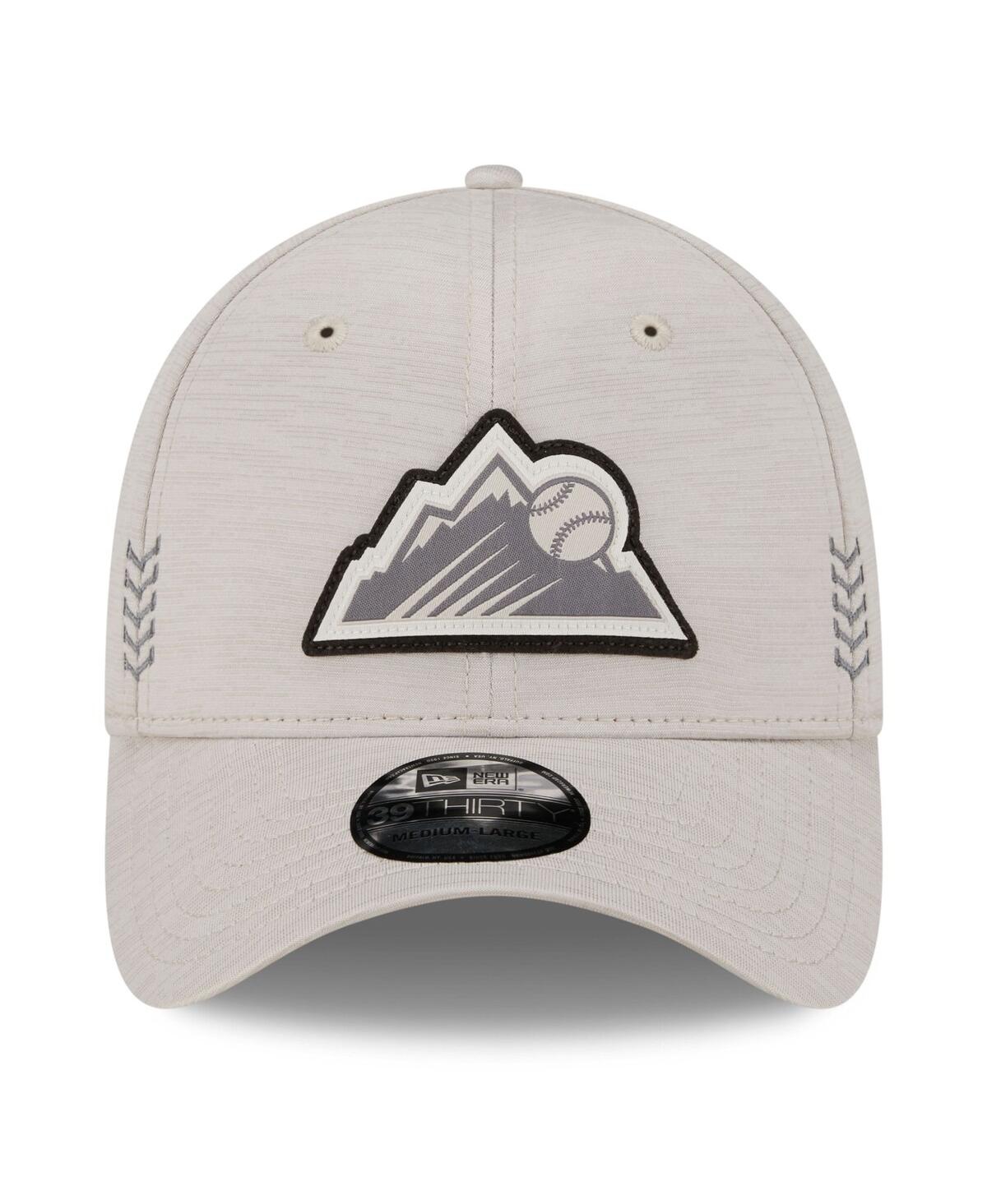 Shop New Era Men's  Cream Colorado Rockies 2024 Clubhouse 39thirty Flex Fit Hat