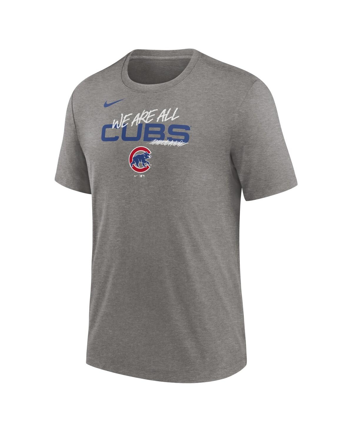 Men's NikeChicago Cubs We Are All Tri-Blend T-shirt - Heather Charcoal