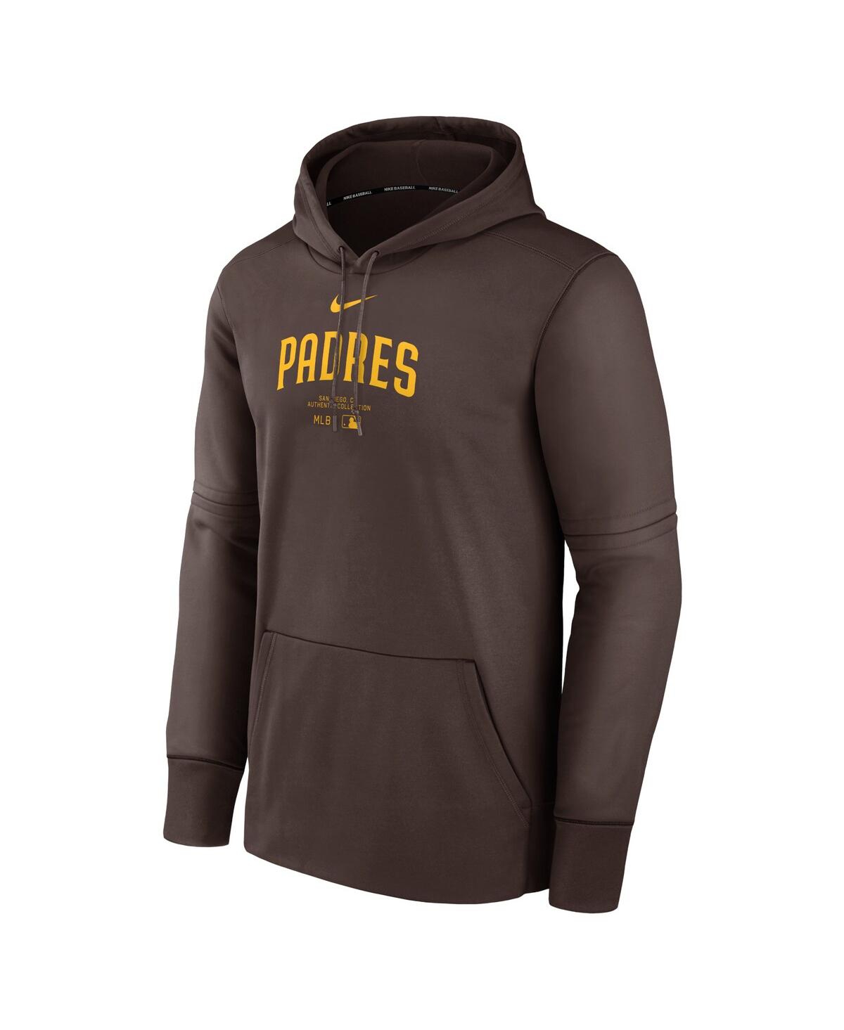 Shop Nike Men's  Brown San Diego Padres Authentic Collection Practice Performance Pullover Hoodie