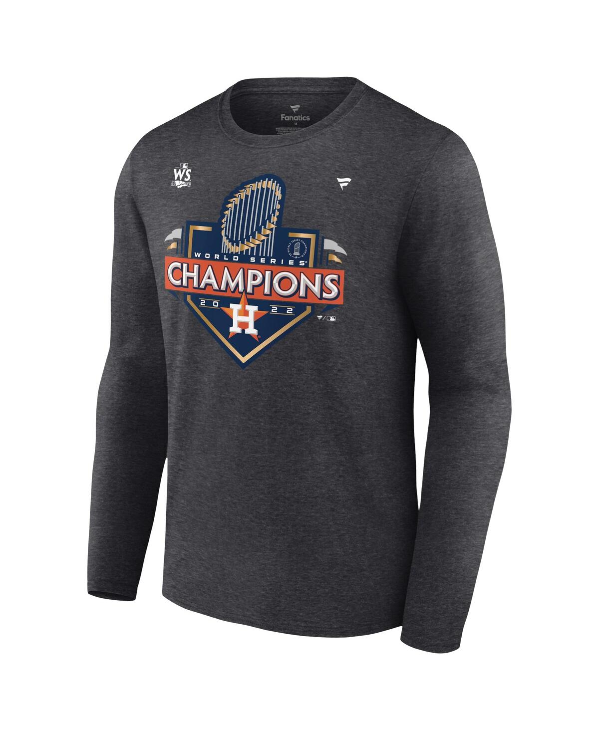 Men's FanaticsHouston Astros 2022 World Series Champions Locker Room Long Sleeve T-shirt - Heather Charcoal