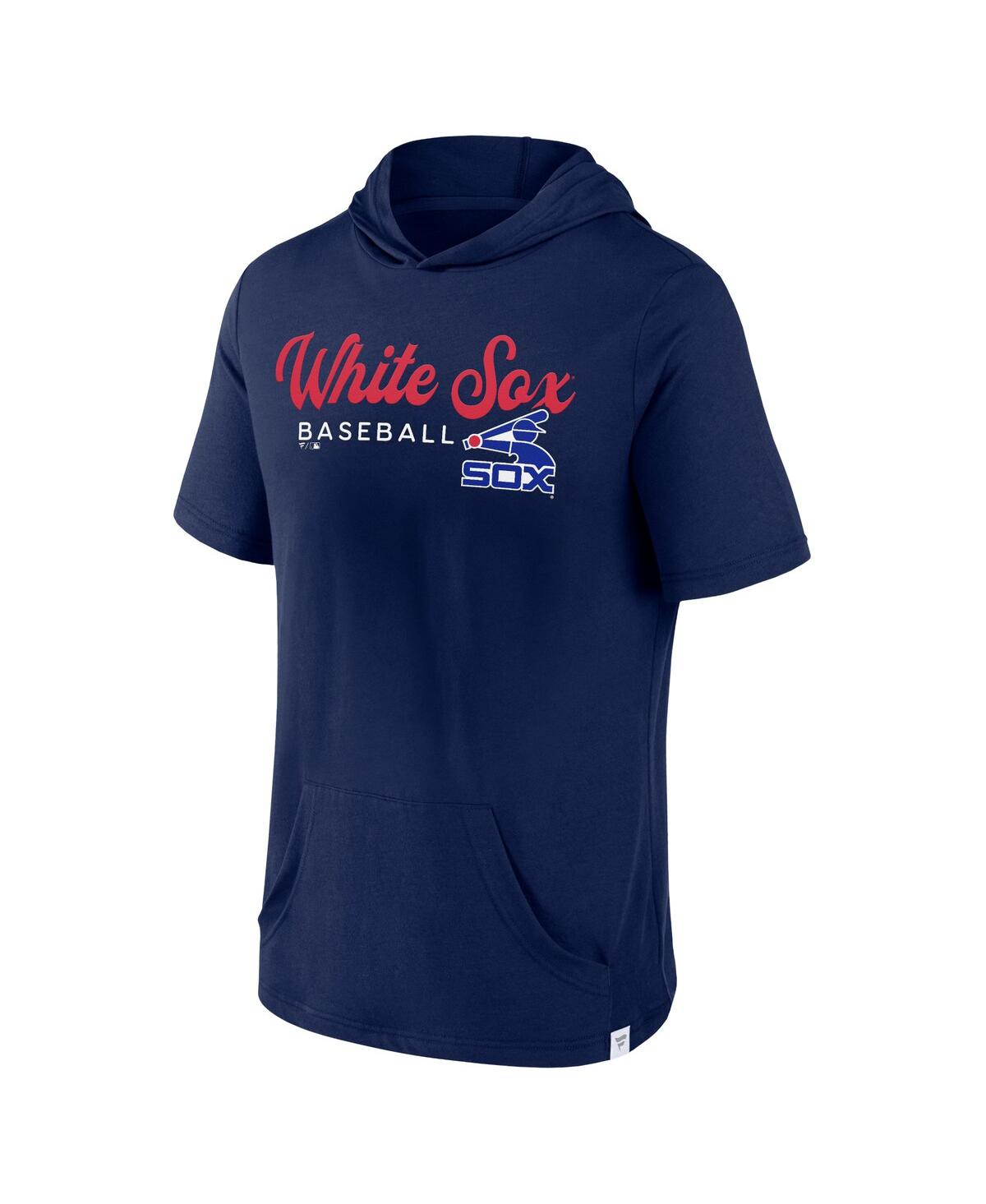 Shop Fanatics Men's  Navy Chicago White Sox Offensive Strategy Short Sleeve Pullover Hoodie