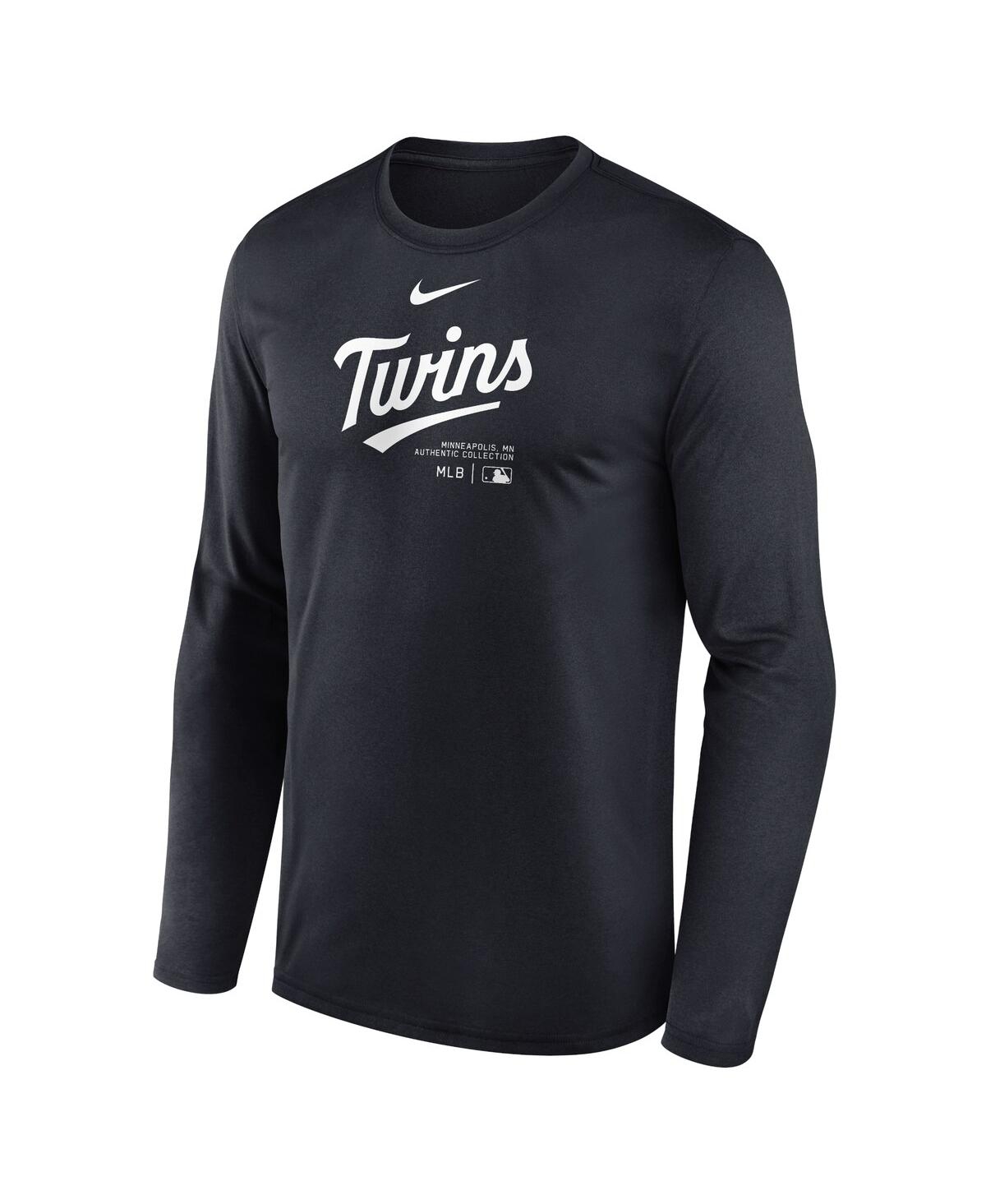 Men's NikeMinnesota Twins Authentic Collection Practice Performance Long Sleeve T-shirt - Navy
