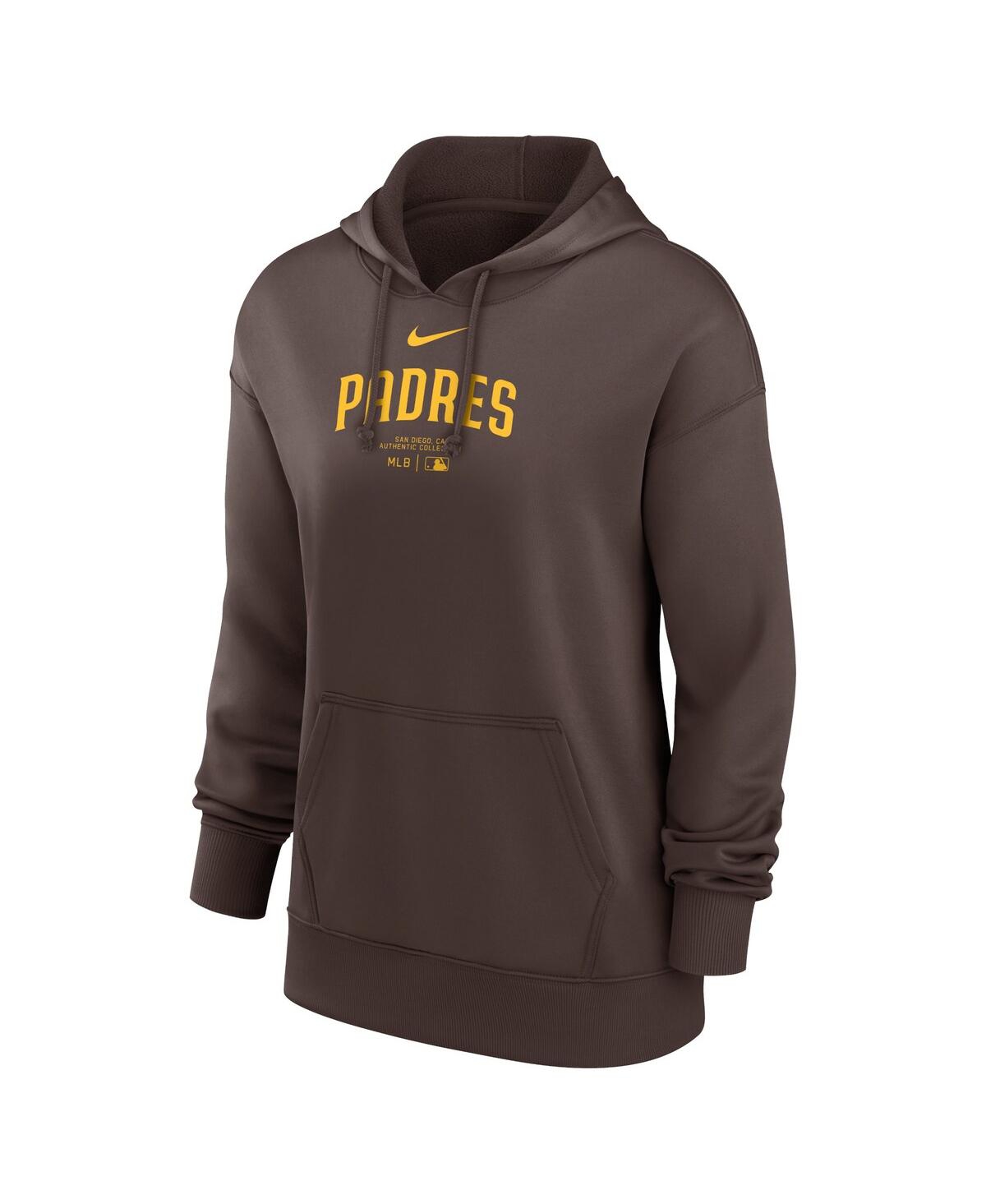 Nike San Diego Padres Authentic Collection Practice  Women's Dri-fit Mlb Pullover Hoodie In Brown