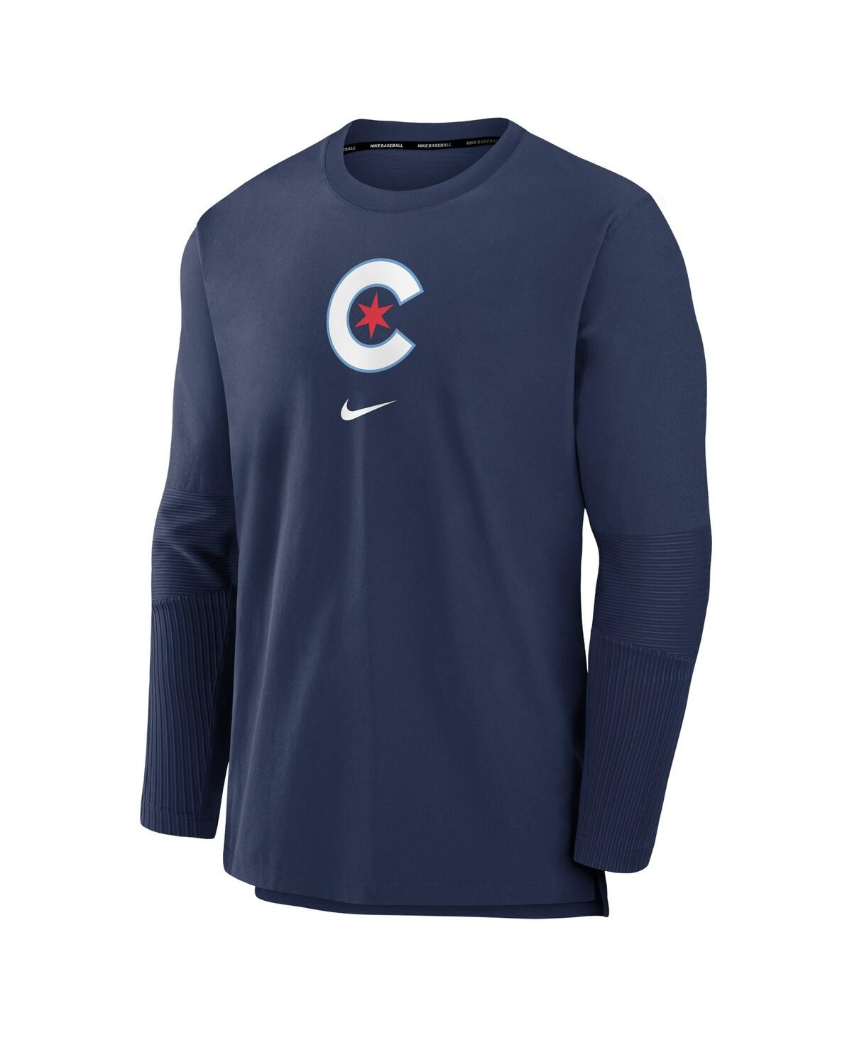 Shop Nike Men's  Navy Chicago Cubs Authentic Collection City Connect Player Tri-blend Performance Pullover