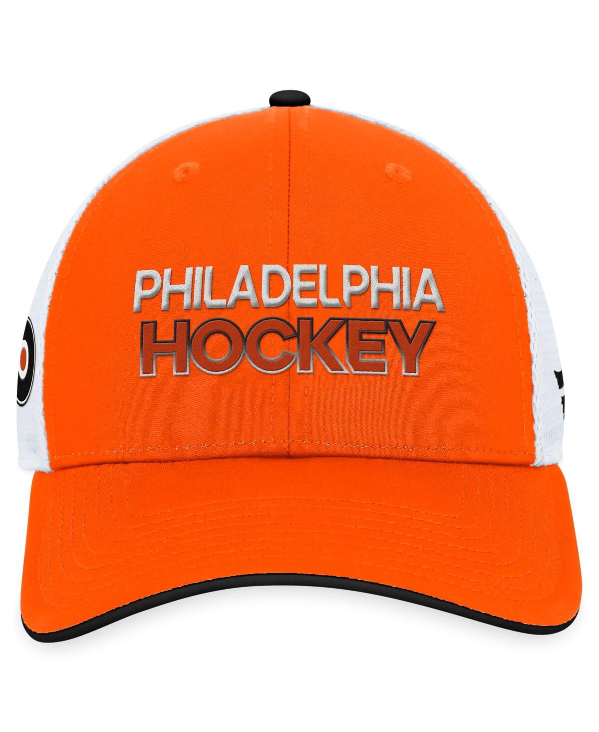 Fanatics Branded  Orange Philadelphia Flyers Authentic Pro Rink Trucker Adjustable Hat In Orange
