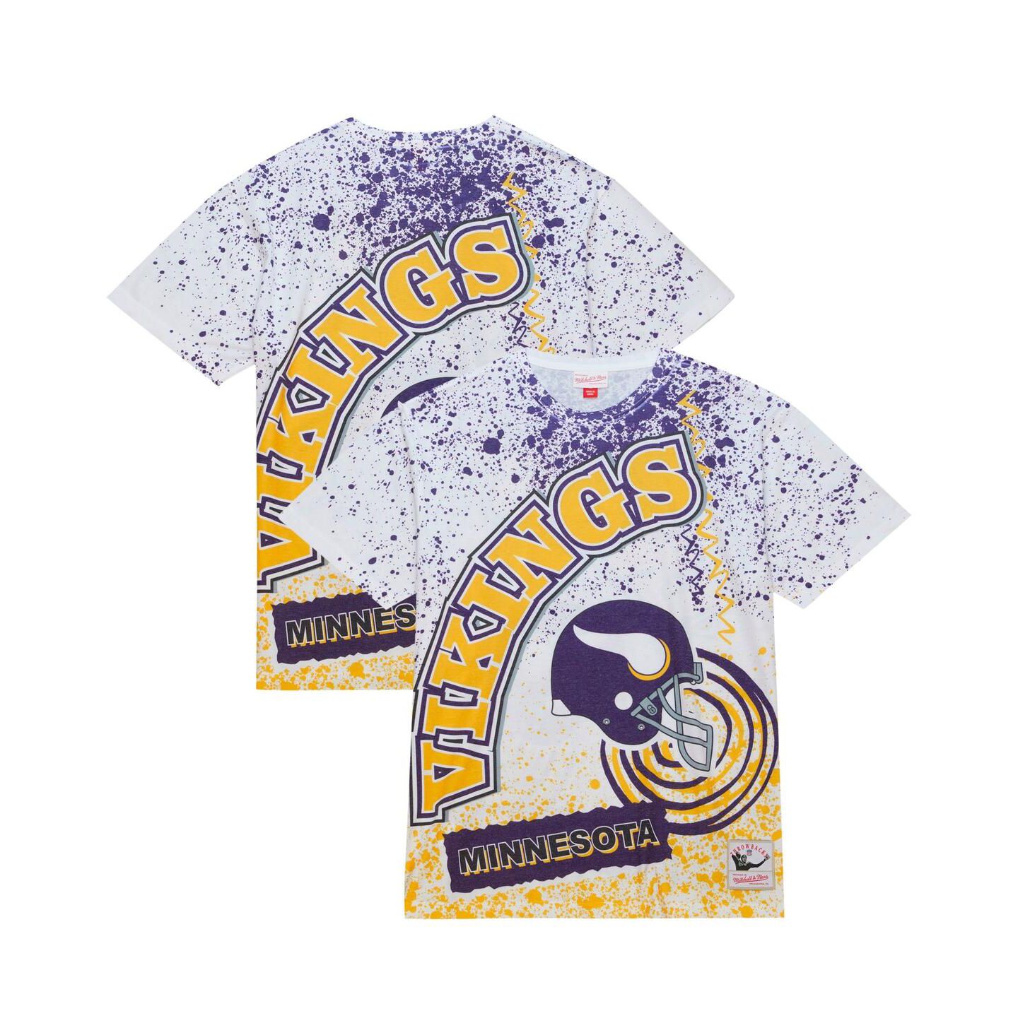 Мужская футболка Mitchell & Ness White Minnesota Vikings Team Burst Sublimated — фото 1