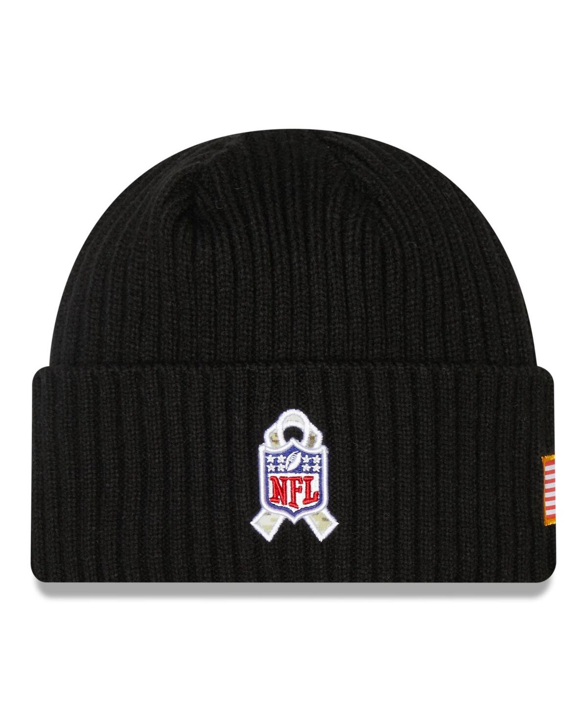 Men's New EraIndianapolis Colts 2022 Salute To Service Knit Hat - Black