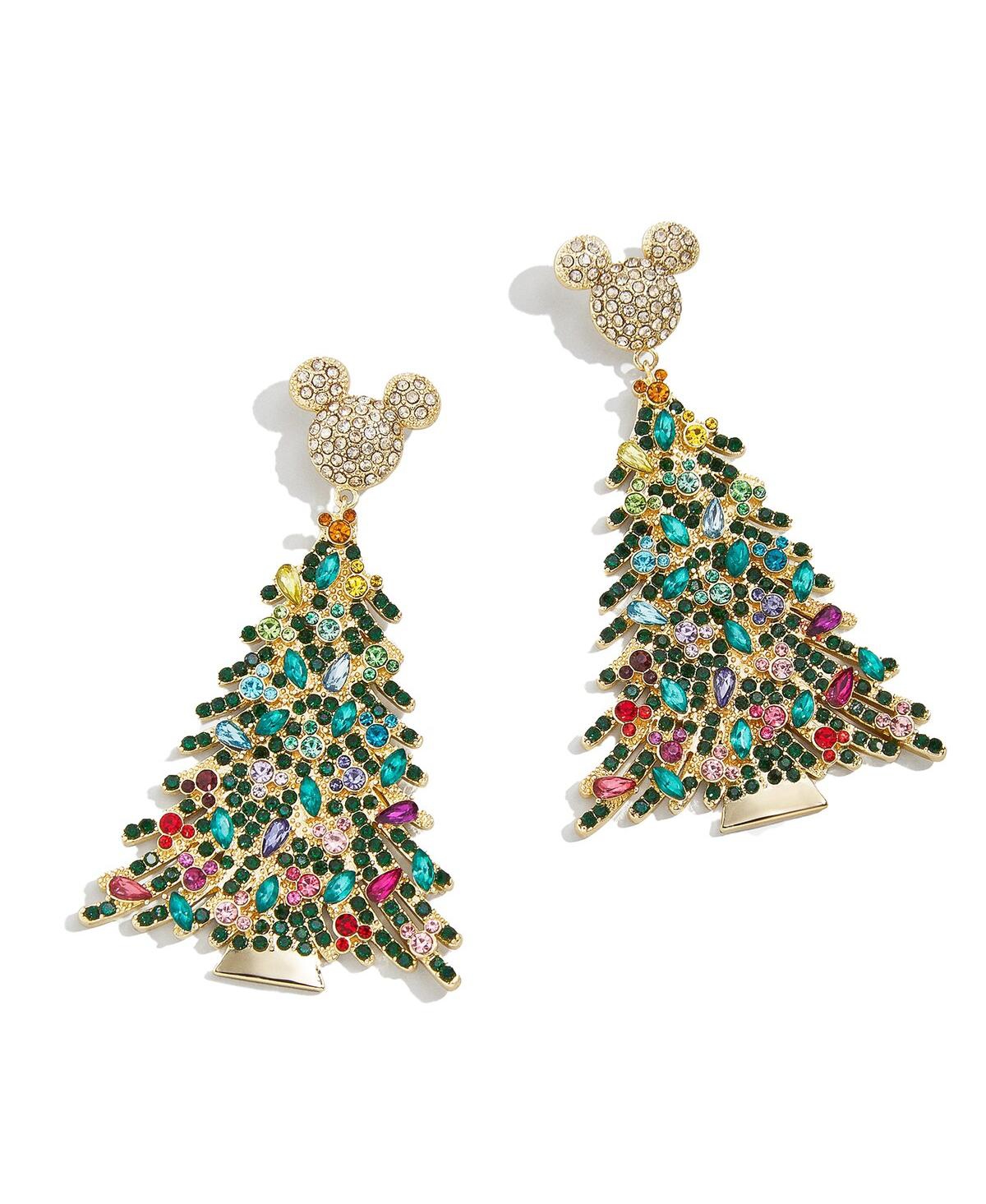 Shop Baublebar Women's  Mickey & Friends Christmas Tree Statement Earrings In Green