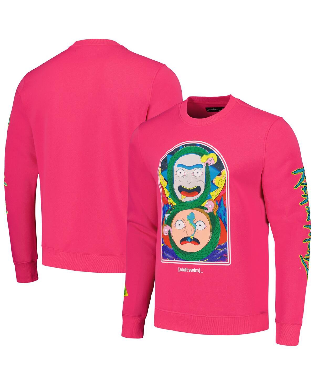 Shop Freeze Max Men's  Pink Rick And Morty Pullover Sweatshirt