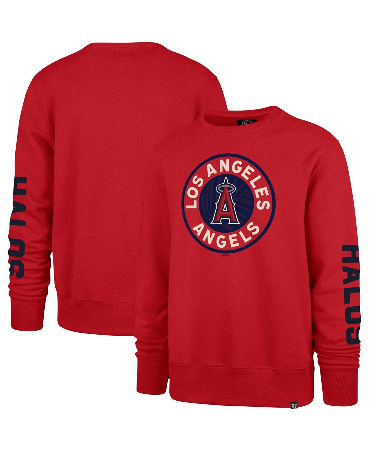 Shop 47 Brand Men's ' Red Los Angeles Angels City Connect Legend Headline Pullover Sweatshirt