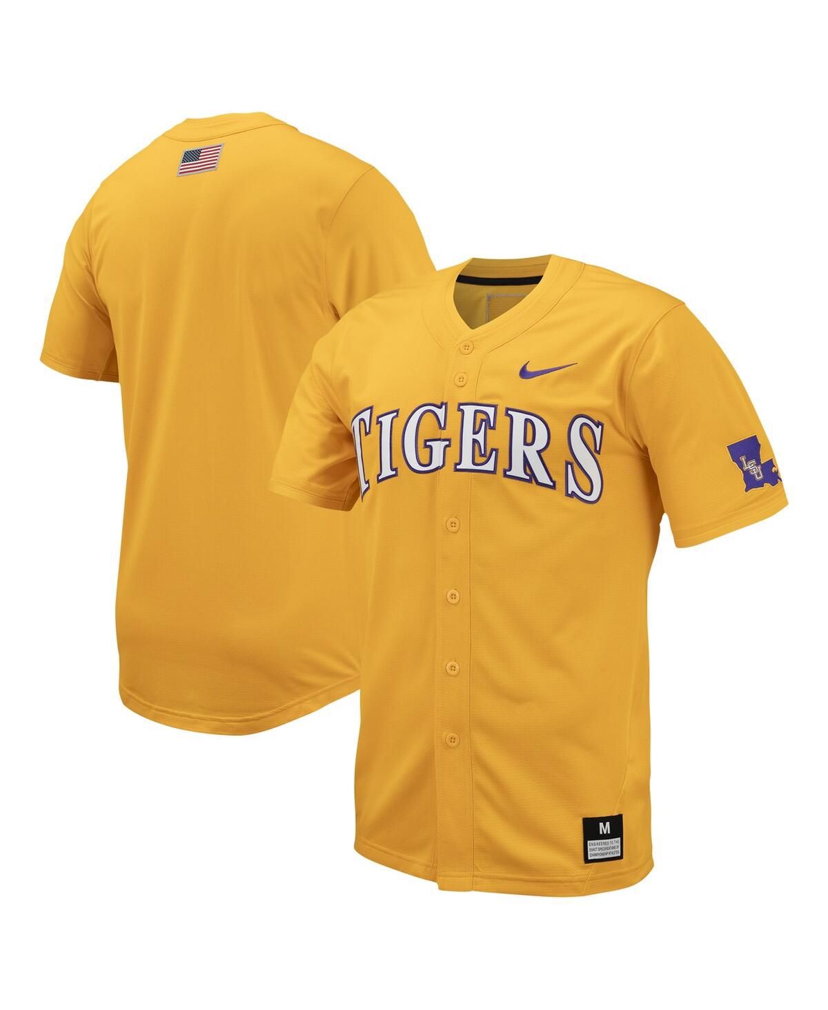 Men's Nike Gold Lsu Tigers Replica Full-Button Baseball Jersey - Gold