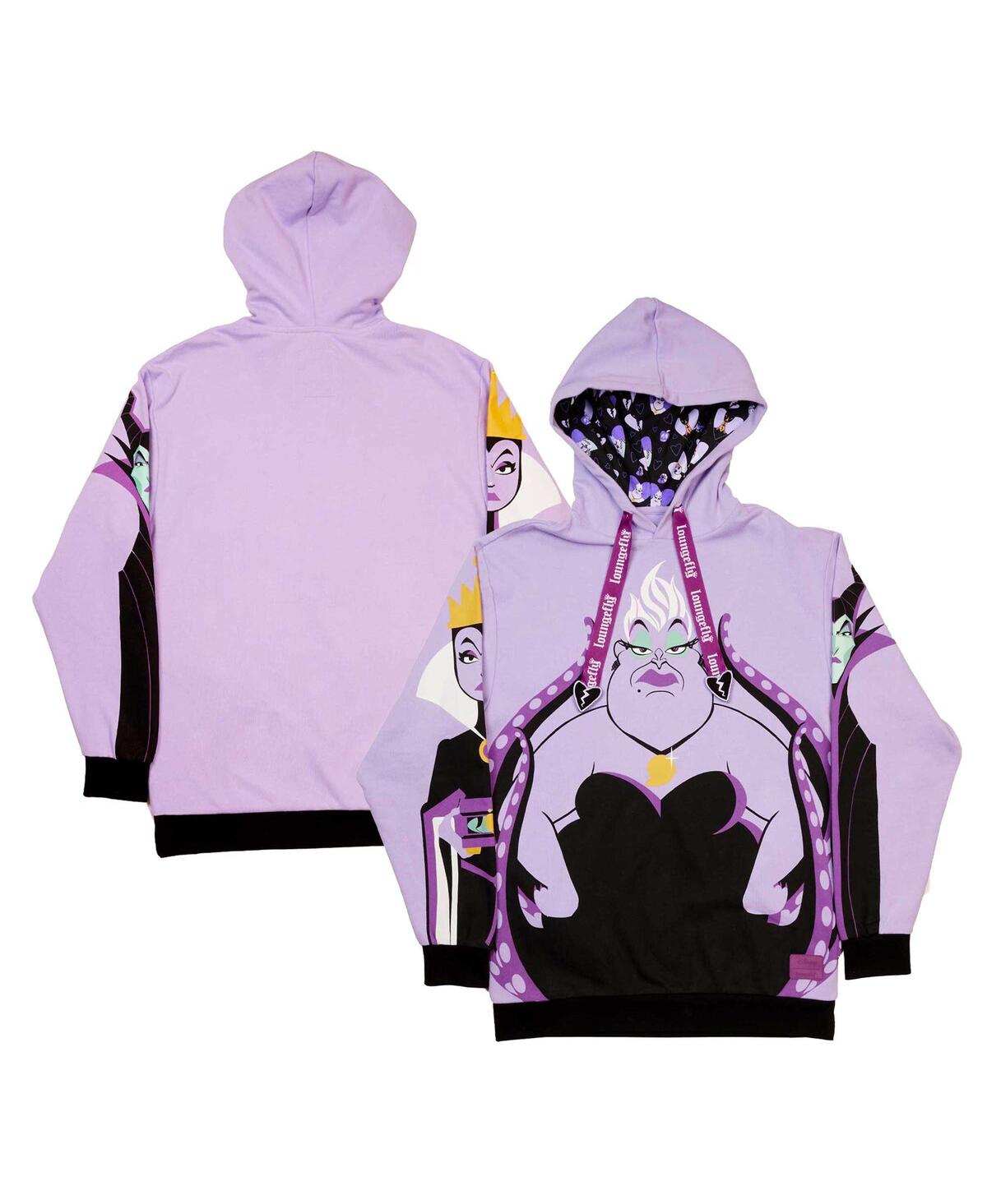 Men's and Women's Loungefly Purple Disney Villains Curse Your Hearts Pullover Hoodie - Purple