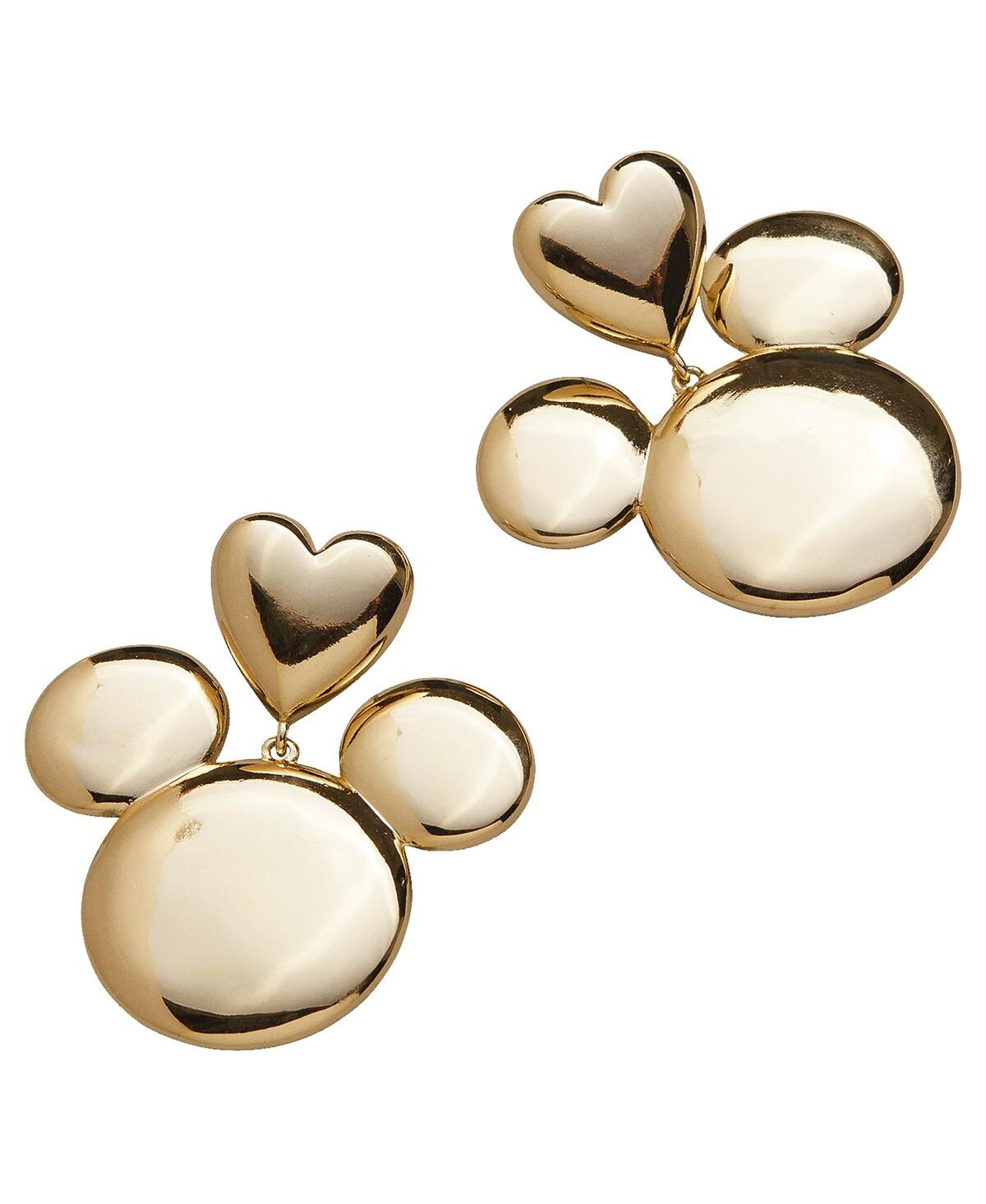 Shop Baublebar Women's  Mickey Mouse Gold Heart Earrings