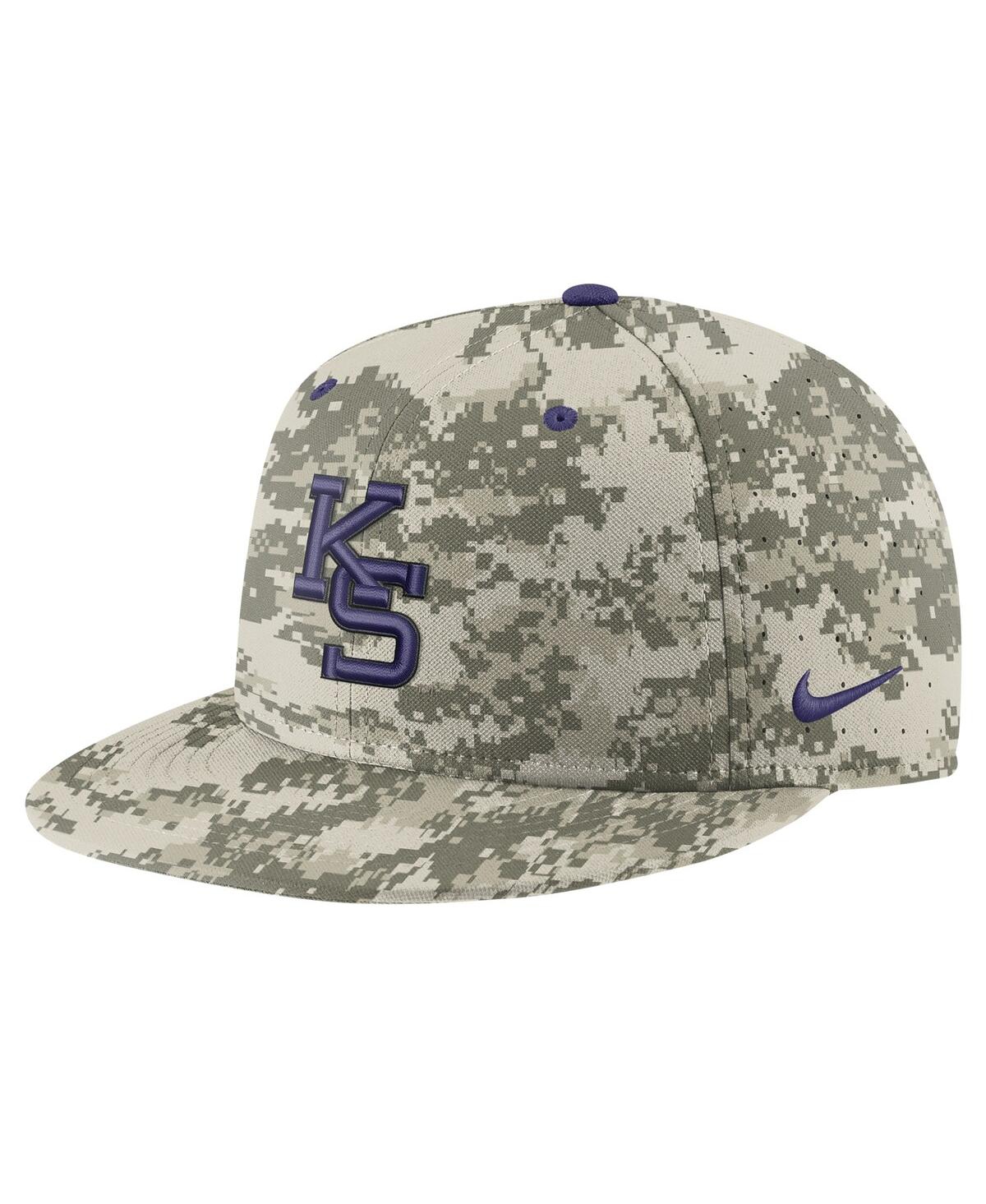 Shop Nike Men's  Camo Kansas State Wildcats Aero True Baseball Performance Fitted Hat