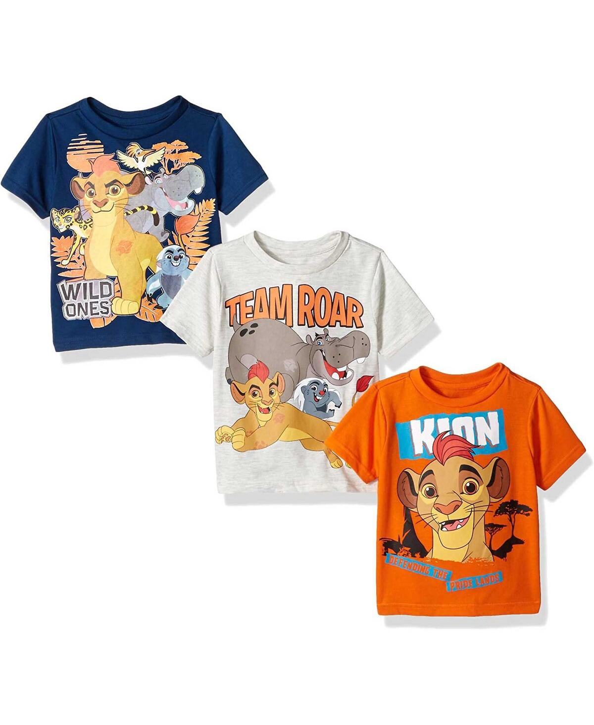 Shop Children's Apparel Network Toddler Boys And Girls Orange, Navy, Gray The Lion King Kion 3-pack T-shirt Set In Orange,navy,gray