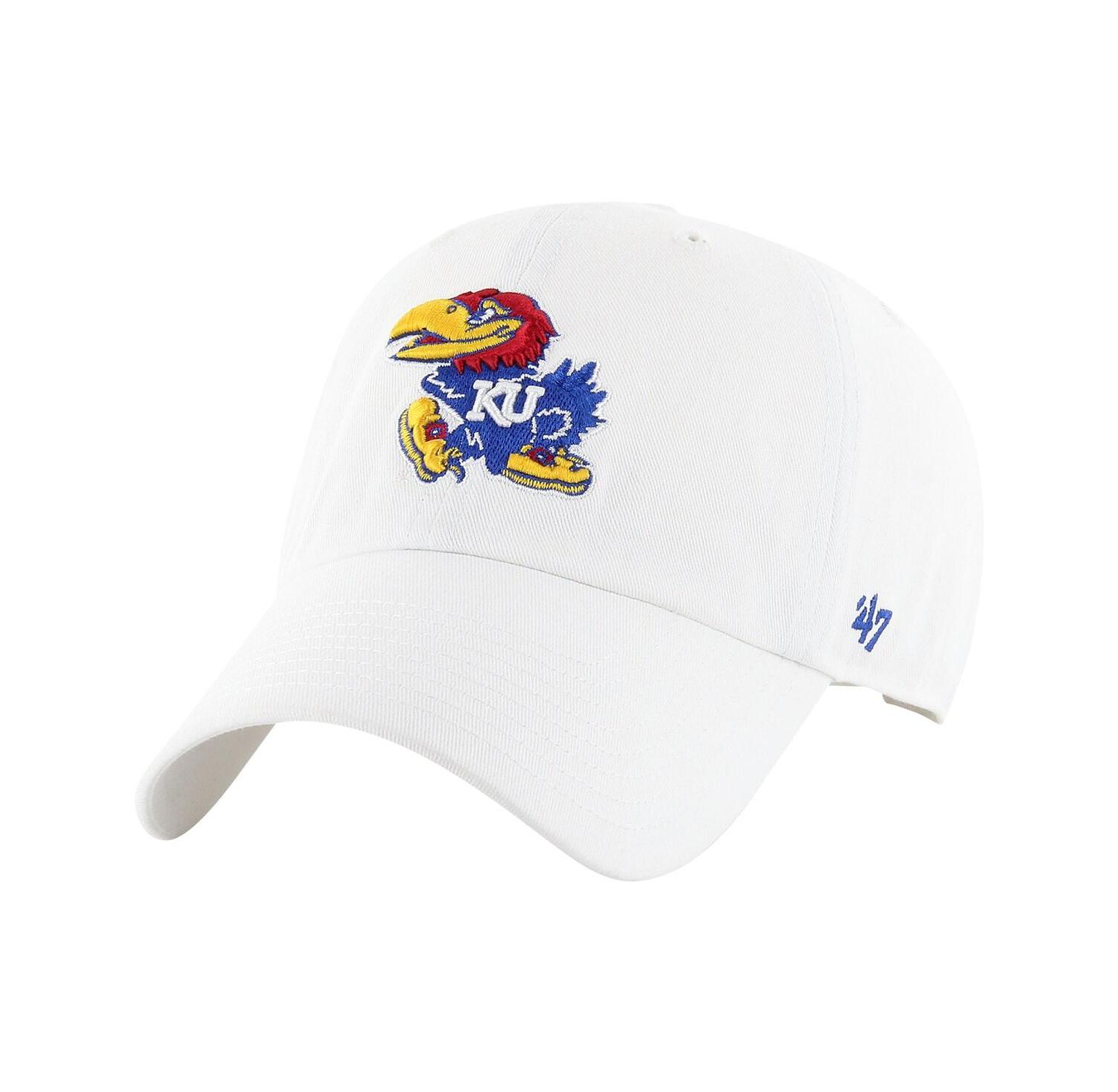 Men's White Kansas Jayhawks Clean Up Adjustable Hat